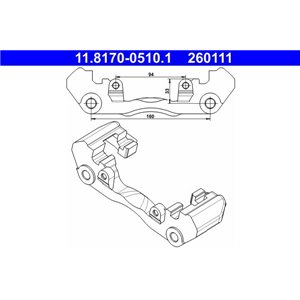 11.8170-0510.1  Brake caliper spindle ATE 