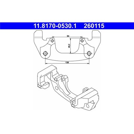 11.8170-0530.1 Bracket, brake caliper ATE