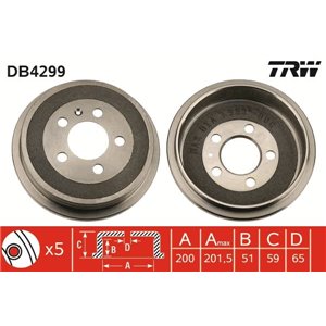 DB4299  Brake drum TRW 