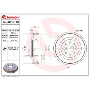 14.A855.10 Piduritrummel BREMBO - Top1autovaruosad