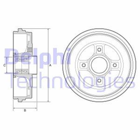 BFR626 Brake Drum DELPHI