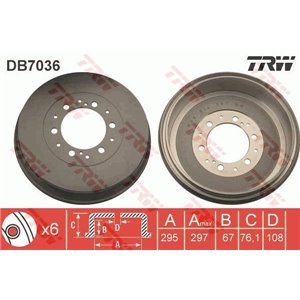 DB7036  Brake drum TRW 