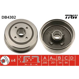 DB4302  Brake drum TRW 