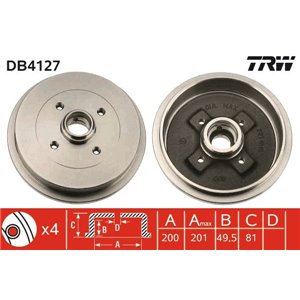 DB4127 Brake Drum TRW - Top1autovaruosad
