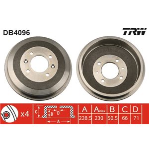 DB4096 Тормозной барабан TRW - Top1autovaruosad