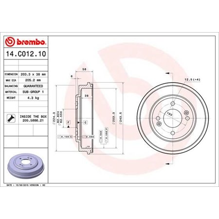 14.C012.10 Piduritrummel BREMBO