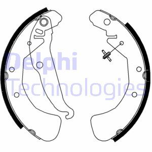 LS1829 Комплект тормозных колодок, барабанный тормоз DELPHI     