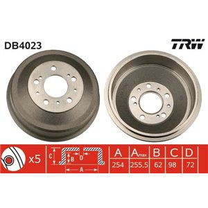 DB4023  Brake drum TRW  - Top1autovaruosad