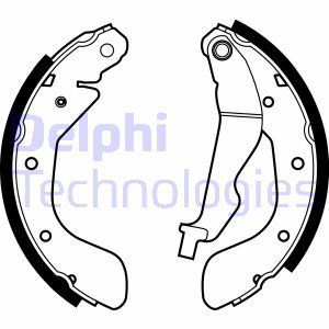 LS1969 Комплект тормозных колодок, барабанный тормоз DELPHI     