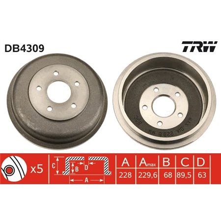 DB4309 Тормозной барабан TRW