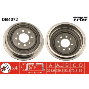 DB4072 Тормозной барабан TRW - Top1autovaruosad