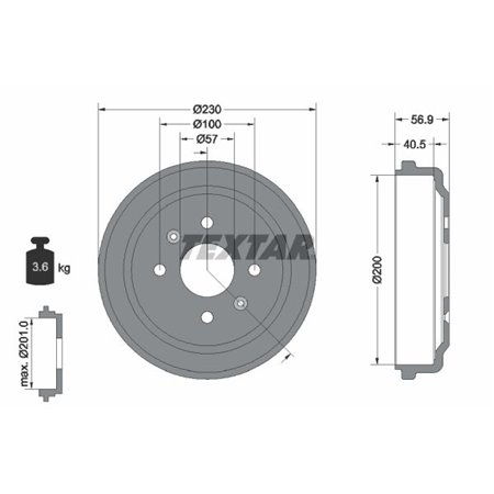 94032100 Brake Drum TEXTAR