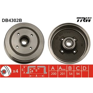 DB4302B Brake Drum TRW - Top1autovaruosad