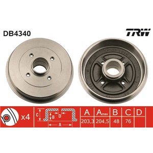 DB4340 Тормозной барабан TRW - Top1autovaruosad