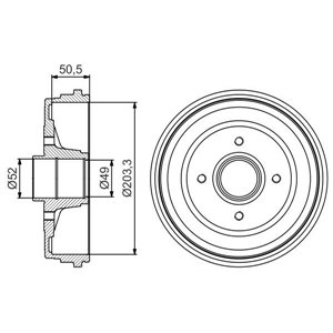 0 986 477 205 Brake Drum BOSCH - Top1autovaruosad