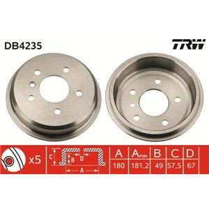 DB4235  Brake drum TRW 