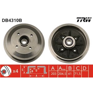 DB4310B Тормозной барабан TRW - Top1autovaruosad