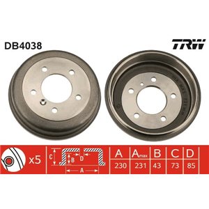 DB4038 Тормозной барабан TRW      - Top1autovaruosad