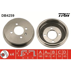 DB4259 Тормозной барабан TRW      - Top1autovaruosad