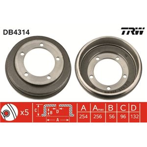 DB4314  Brake drum TRW  - Top1autovaruosad