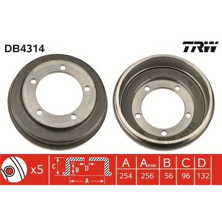 DB4314 Тормозной барабан TRW