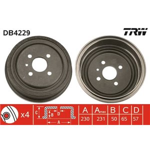 DB4229 Тормозной барабан TRW      - Top1autovaruosad