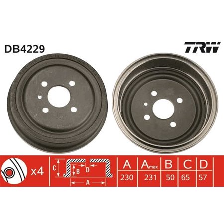 DB4229 Тормозной барабан TRW