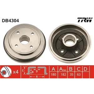 DB4304 Brake Drum TRW - Top1autovaruosad