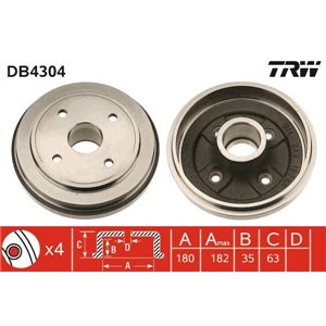 DB4304 Тормозной барабан TRW      - Top1autovaruosad