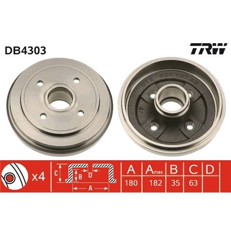 DB4303 Тормозной барабан TRW