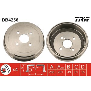 DB4256  Brake drum TRW  - Top1autovaruosad