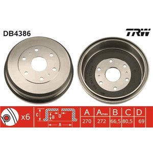 DB4386 Тормозной барабан TRW      - Top1autovaruosad