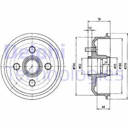 BF229 Brake Drum DELPHI