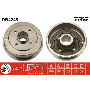 DB4245 Тормозной барабан TRW - Top1autovaruosad