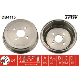 DB4115 Brake Drum TRW - Top1autovaruosad