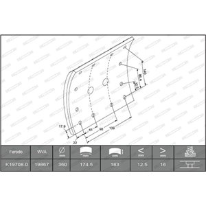 K19708.0-F3661  Piduriklotsi vooder FERODO 