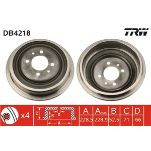DB4218 Тормозной барабан TRW - Top1autovaruosad