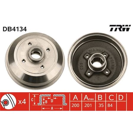 DB4134 Brake Drum TRW