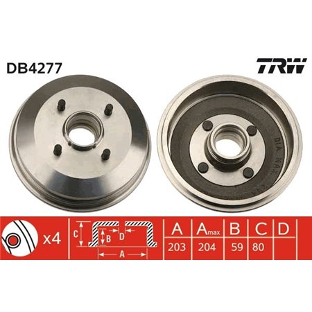 DB4277 Brake Drum TRW