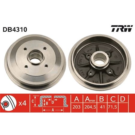 DB4310 Тормозной барабан TRW