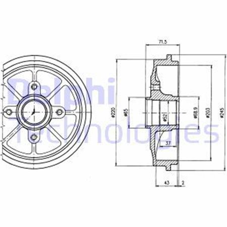 BF484 Brake Drum DELPHI