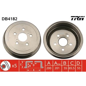 DB4182  Brake drum TRW 