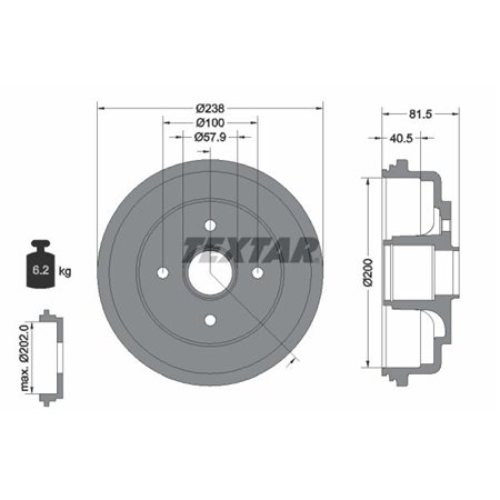 94043100 Тормозной барабан TEXTAR