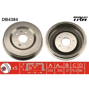 DB4384  Brake drum TRW 