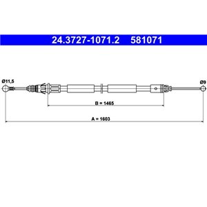 24 3727-1071 2  Handbrake cable ATE  - Top1autovaruosad