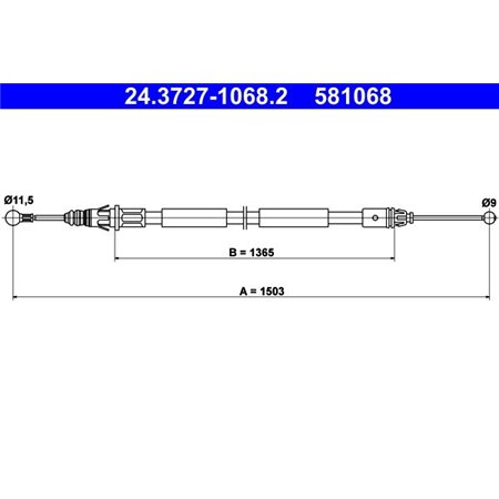 24.3727-1068.2 Kabeldragning, parkeringsbroms ATE