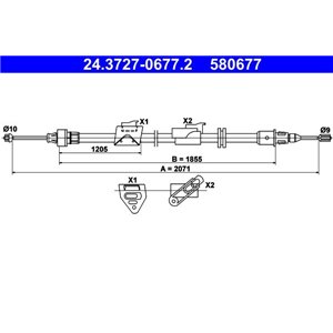 24.3727-0677.2 Kabeldragning, parkeringsbroms ATE - Top1autovaruosad