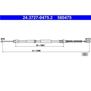 24.3727-0475.2 Cable Pull, parking brake ATE - Top1autovaruosad