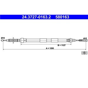 24.3727-0163.2 Cable Pull, parking brake ATE - Top1autovaruosad