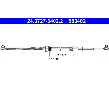 24.3727-3402.2 Cable Pull, parking brake ATE